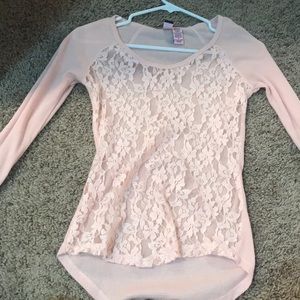 NWOT Light Pink Laced Long Sleeve